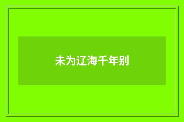 未为辽海千年别