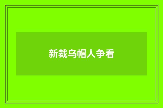 新裁乌帽人争看