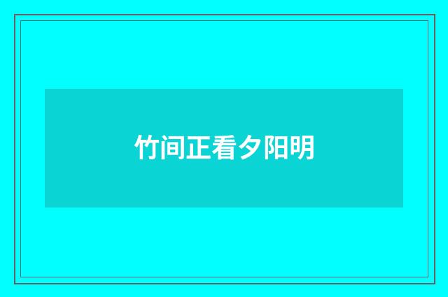竹间正看夕阳明