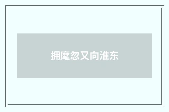 拥麾忽又向淮东