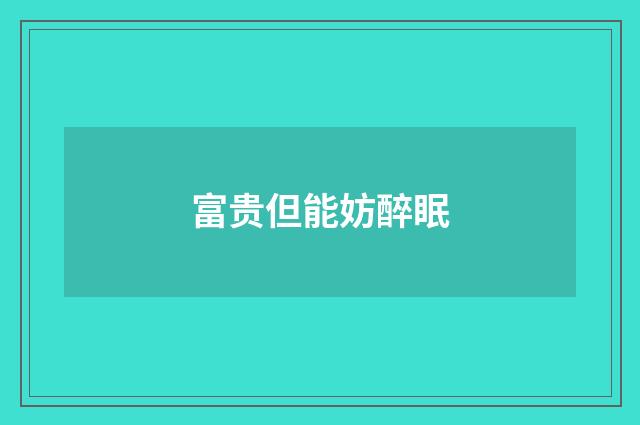 富贵但能妨醉眠
