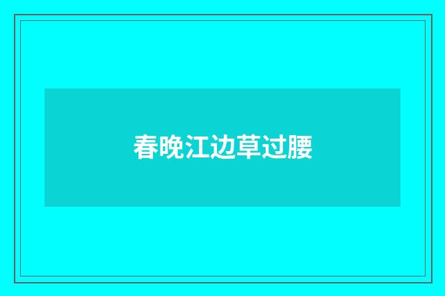 春晚江边草过腰