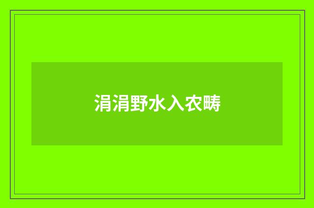 涓涓野水入农畴