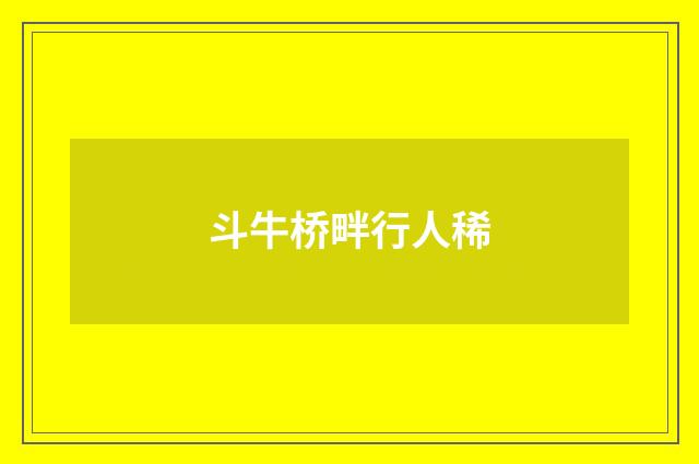 斗牛桥畔行人稀