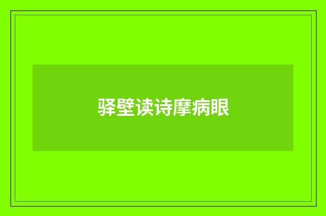 驿壁读诗摩病眼