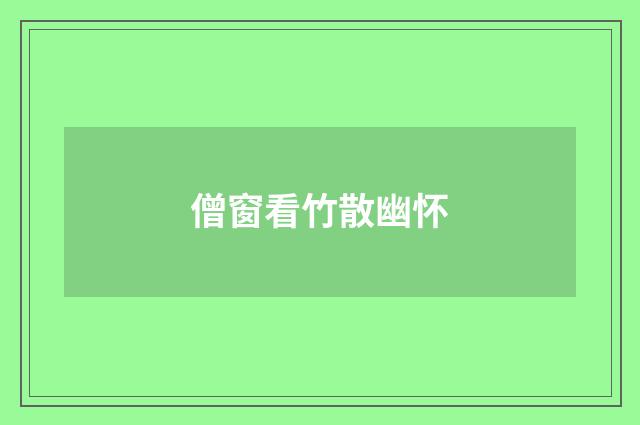 僧窗看竹散幽怀