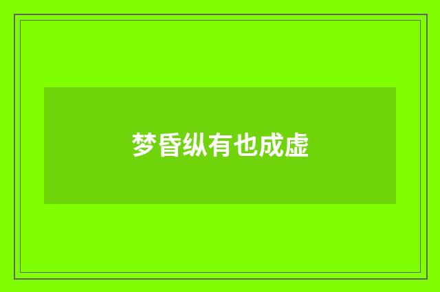 梦昏纵有也成虚