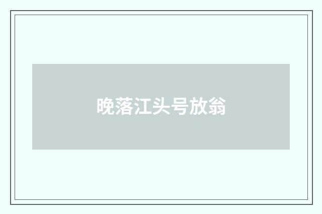晚落江头号放翁