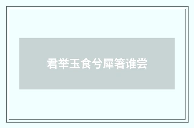君举玉食兮犀箸谁尝
