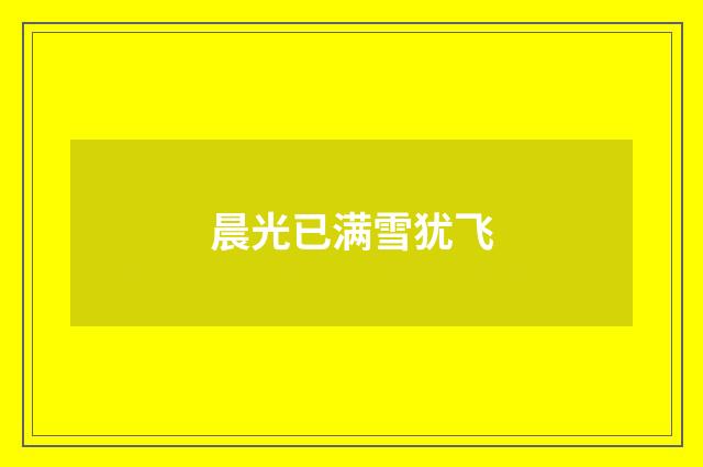 晨光已满雪犹飞