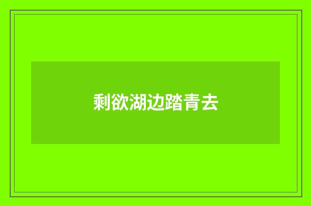 剩欲湖边踏青去