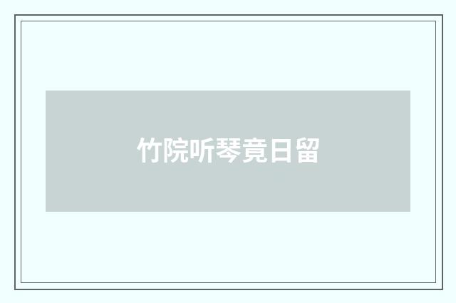 竹院听琴竟日留