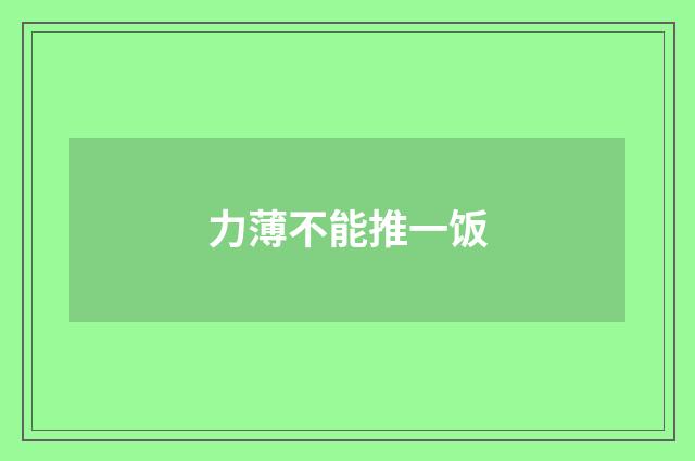 力薄不能推一饭