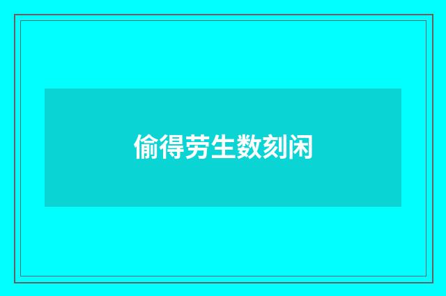 偷得劳生数刻闲