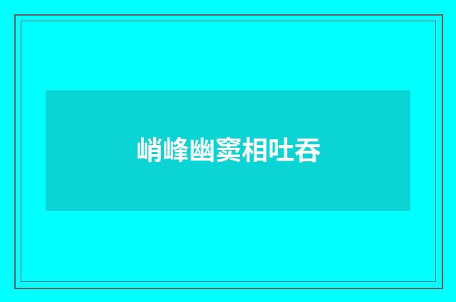 峭峰幽窦相吐吞
