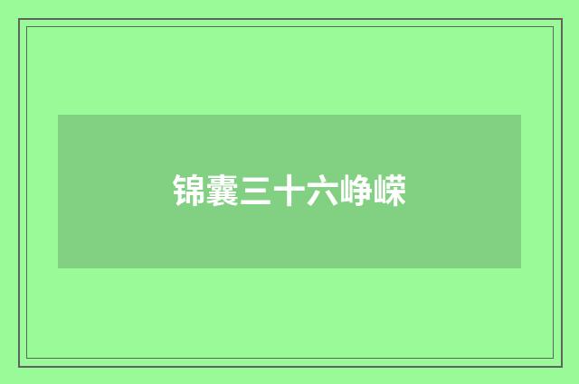 锦囊三十六峥嵘
