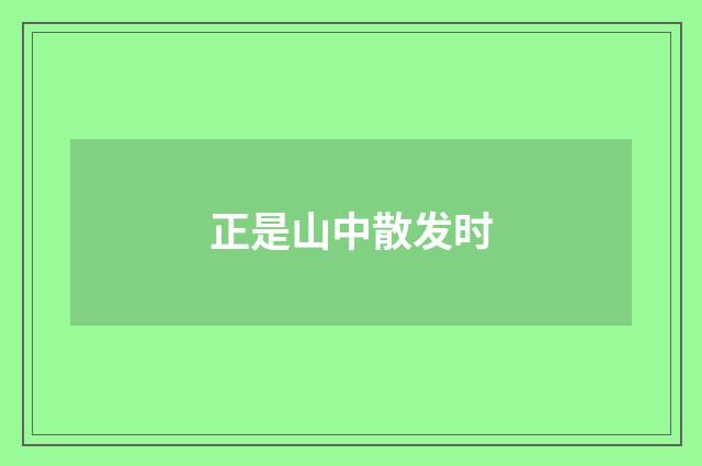 正是山中散发时