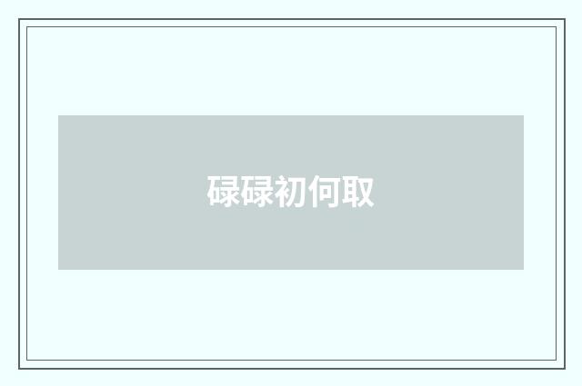 碌碌初何取