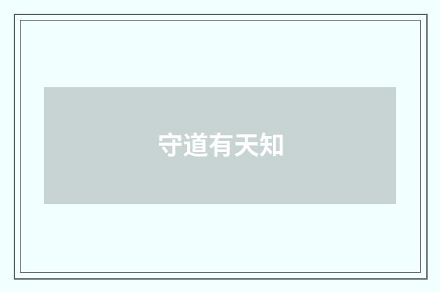 守道有天知