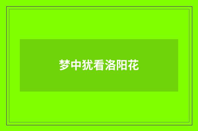 梦中犹看洛阳花