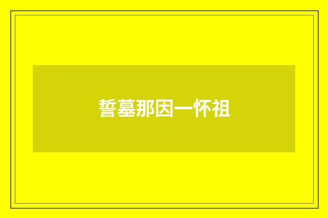 誓墓那因一怀祖