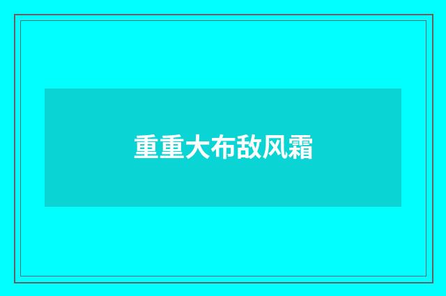 重重大布敌风霜