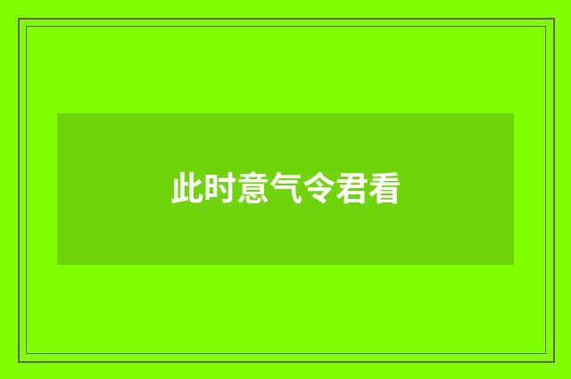 此时意气令君看