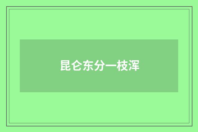 昆仑东分一枝浑