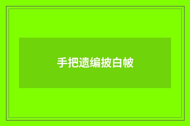 手把遗编披白帔