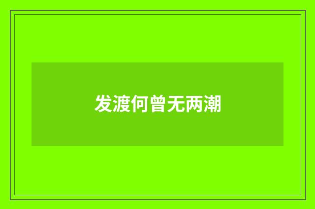 发渡何曾无两潮