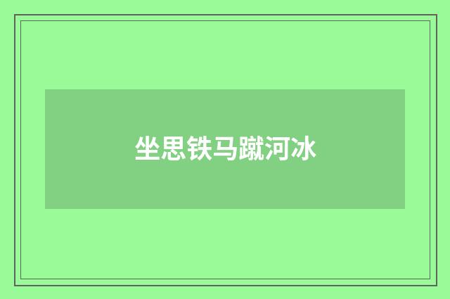 坐思铁马蹴河冰
