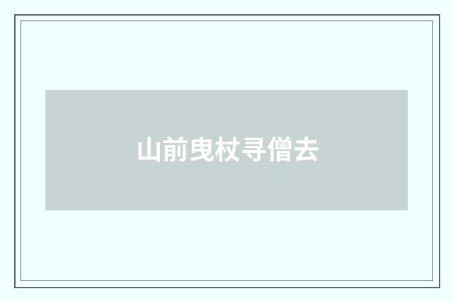 山前曳杖寻僧去