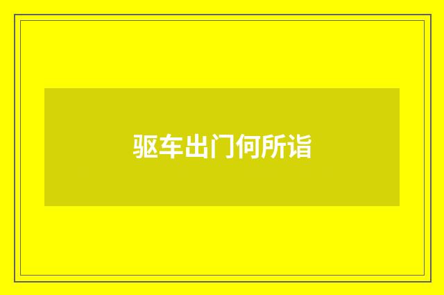 驱车出门何所诣