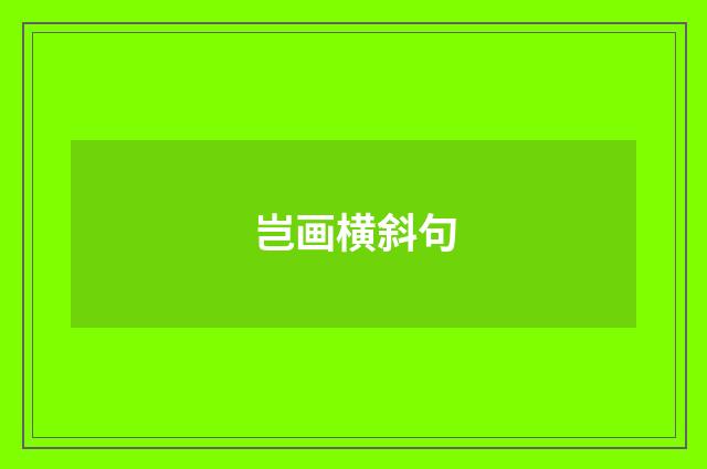 岂画横斜句