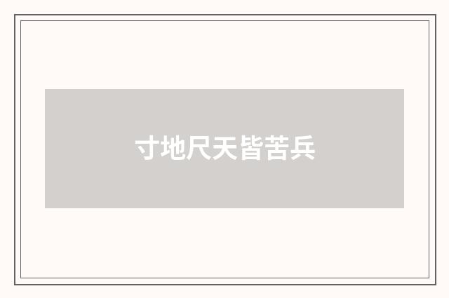 寸地尺天皆苦兵