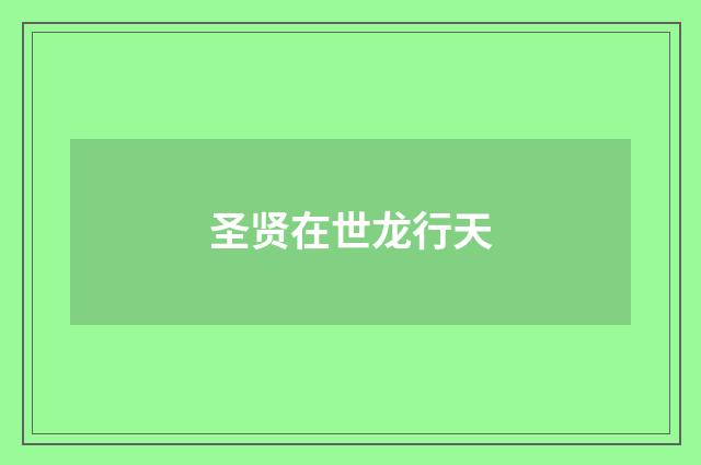 圣贤在世龙行天