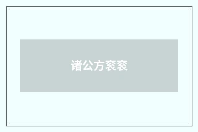 诸公方衮衮
