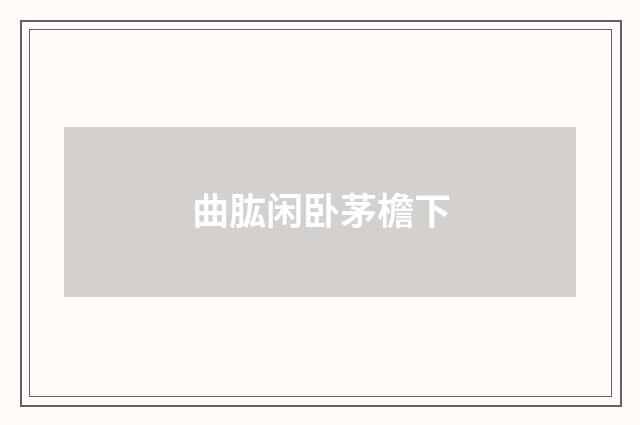 曲肱闲卧茅檐下