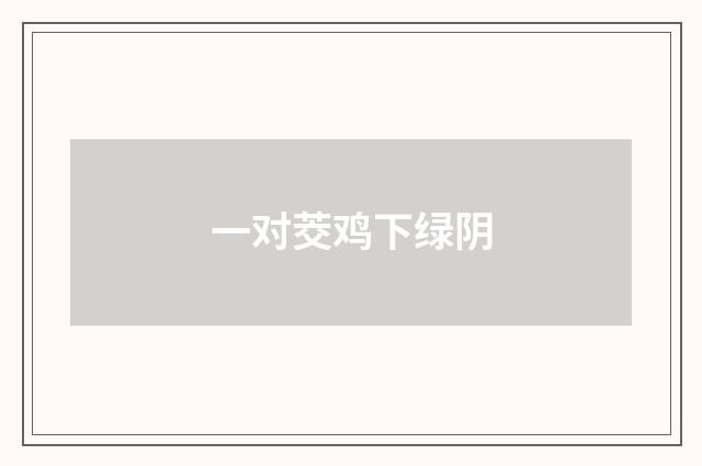 一对茭鸡下绿阴