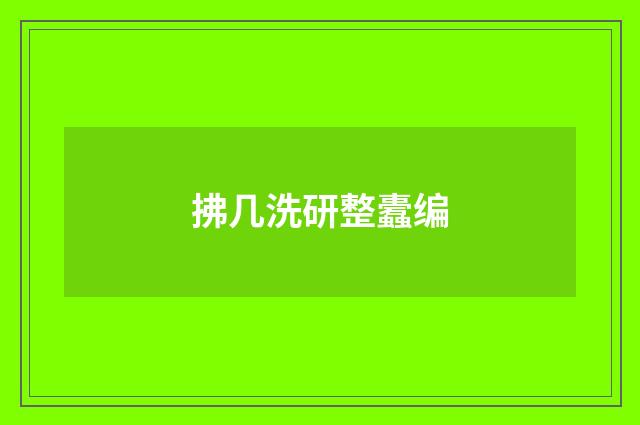 拂几洗研整蠹编