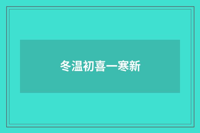 冬温初喜一寒新
