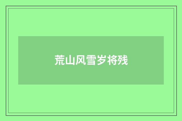 荒山风雪岁将残