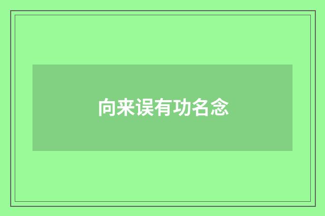 向来误有功名念