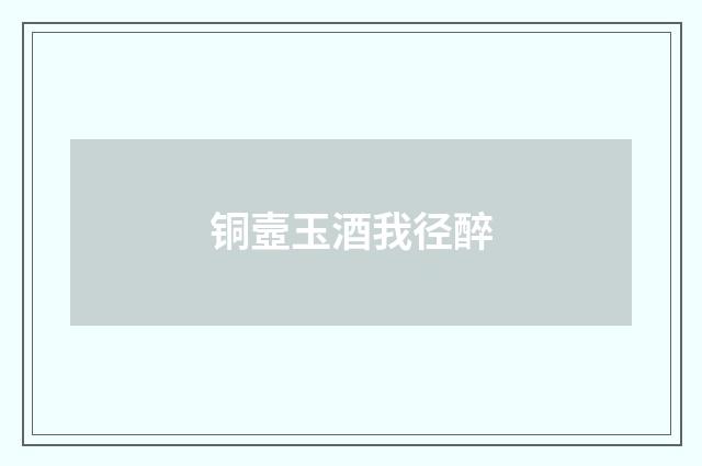 铜壼玉酒我径醉