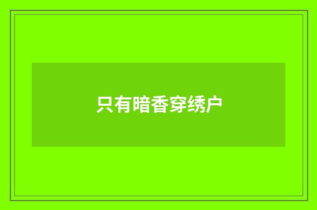 只有暗香穿绣户