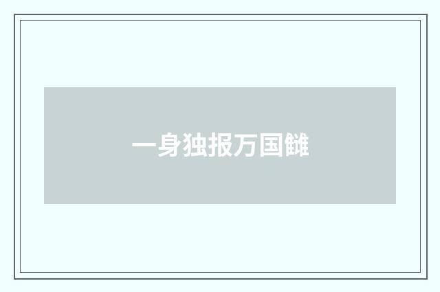 一身独报万国雠