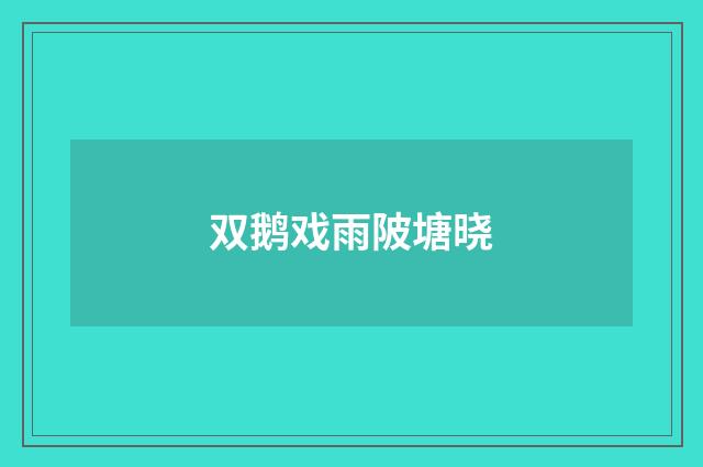 双鹅戏雨陂塘晓