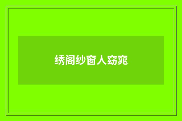 绣阁纱窗人窈窕