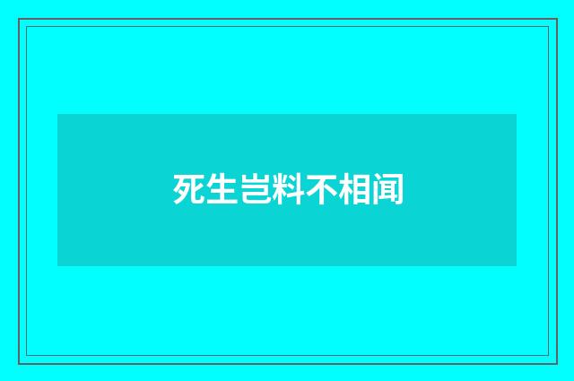 死生岂料不相闻