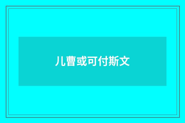 儿曹或可付斯文